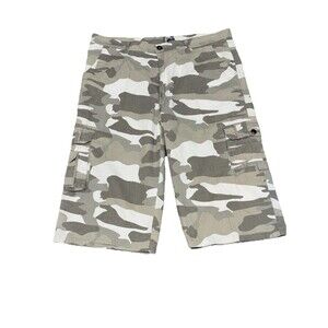 Kilburne Finch Shorts Mens 38 Beige Tan Desert Camo Cargo Canvas Baggy Utility